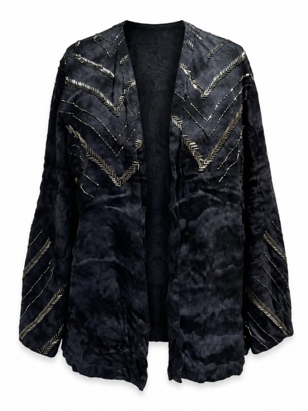 Chaser Black Embellished Open-Front Jacket Size S